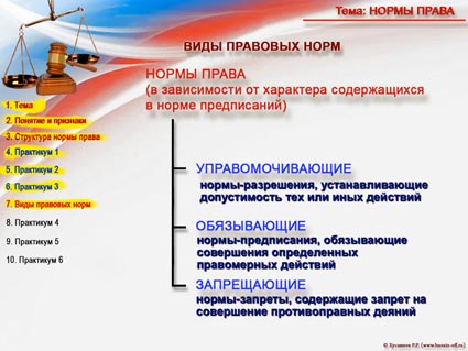 Контрольная работа по теме Виды правовых норм